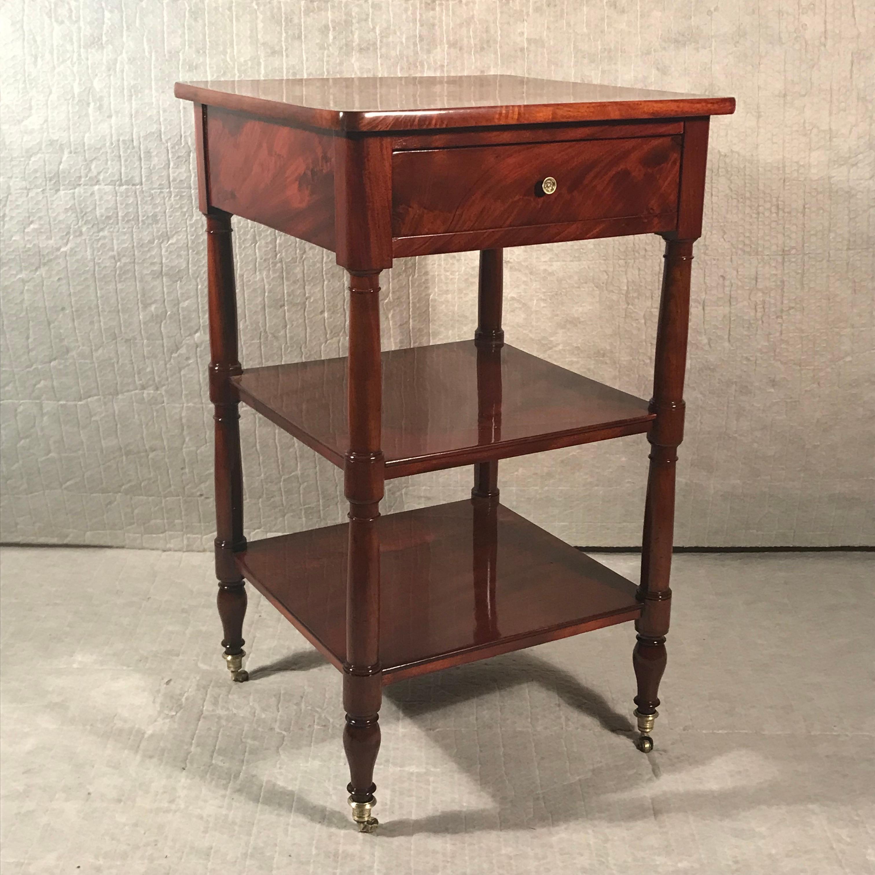 Veneer 19th century Side Table with Shelves, Germany 19th century For Sale