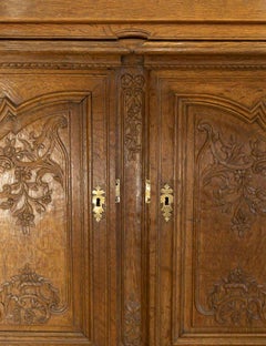 19th Century Sideboard Forming a Sloping Desk, Carved Oak, Napoleon III Period.