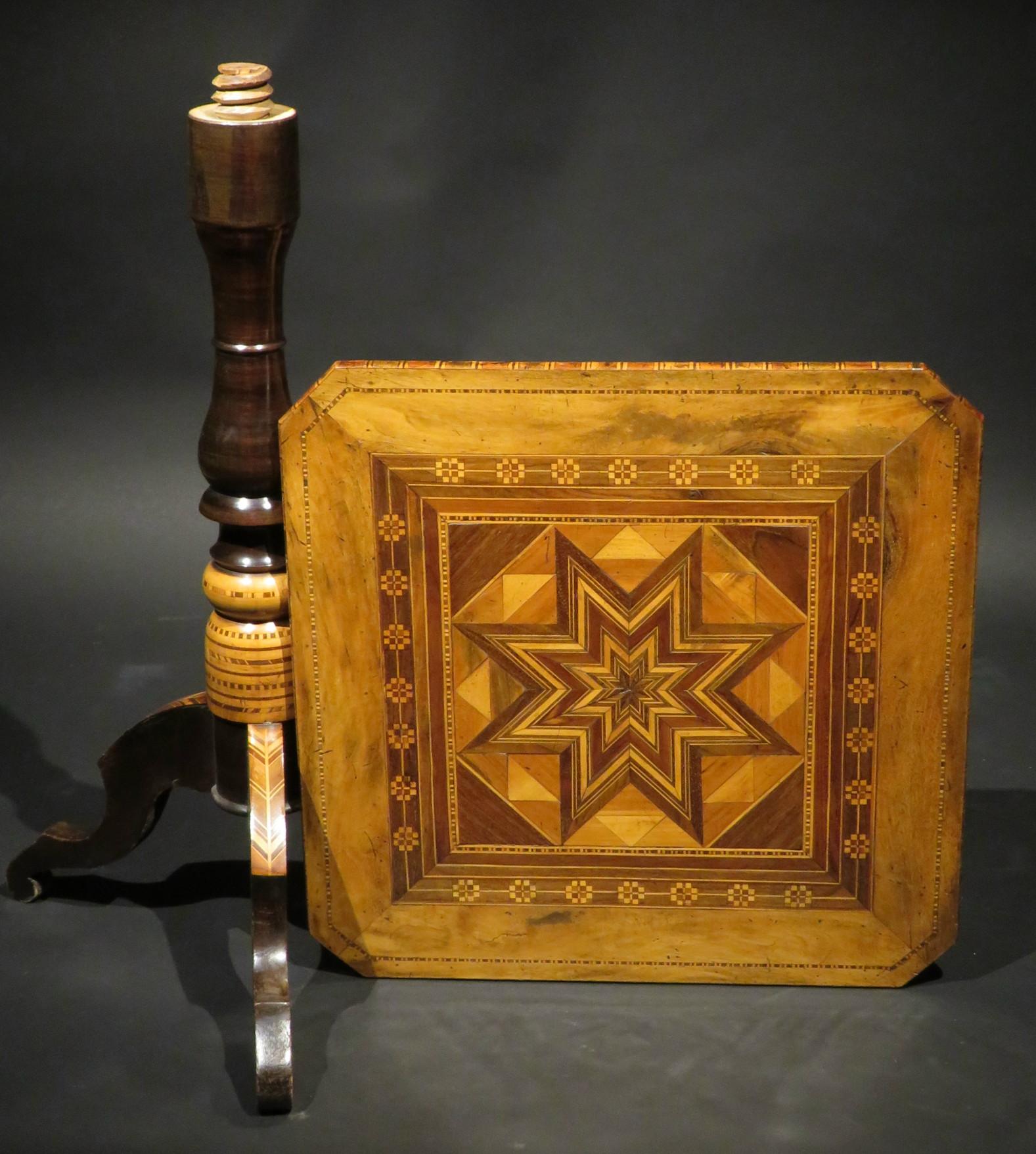 19th Century Signed Sorrento Parquetry End / Side Table, Italy Circa 1890 1