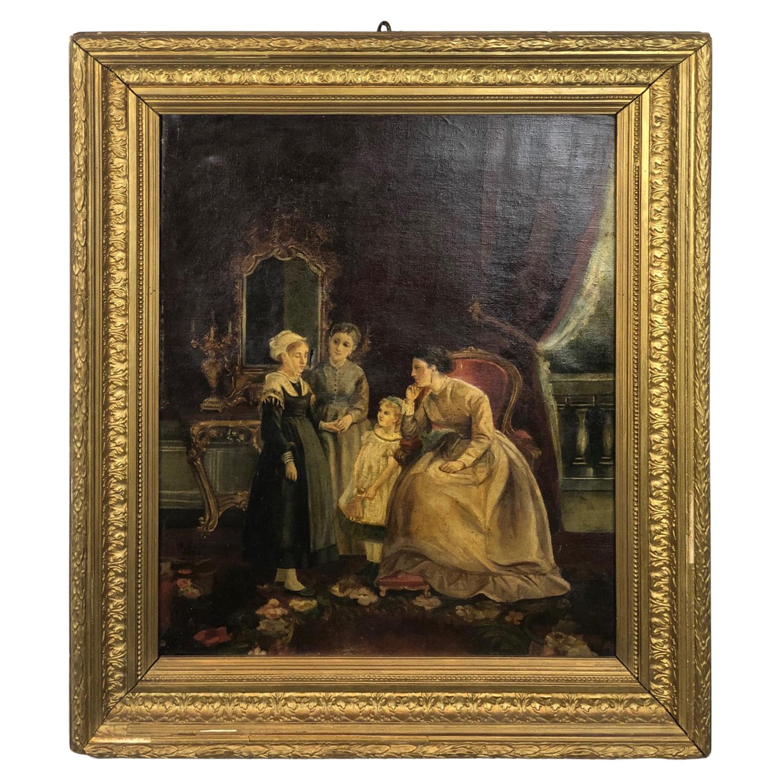 19th Century Signed and Dater Flamand School Painting For Sale