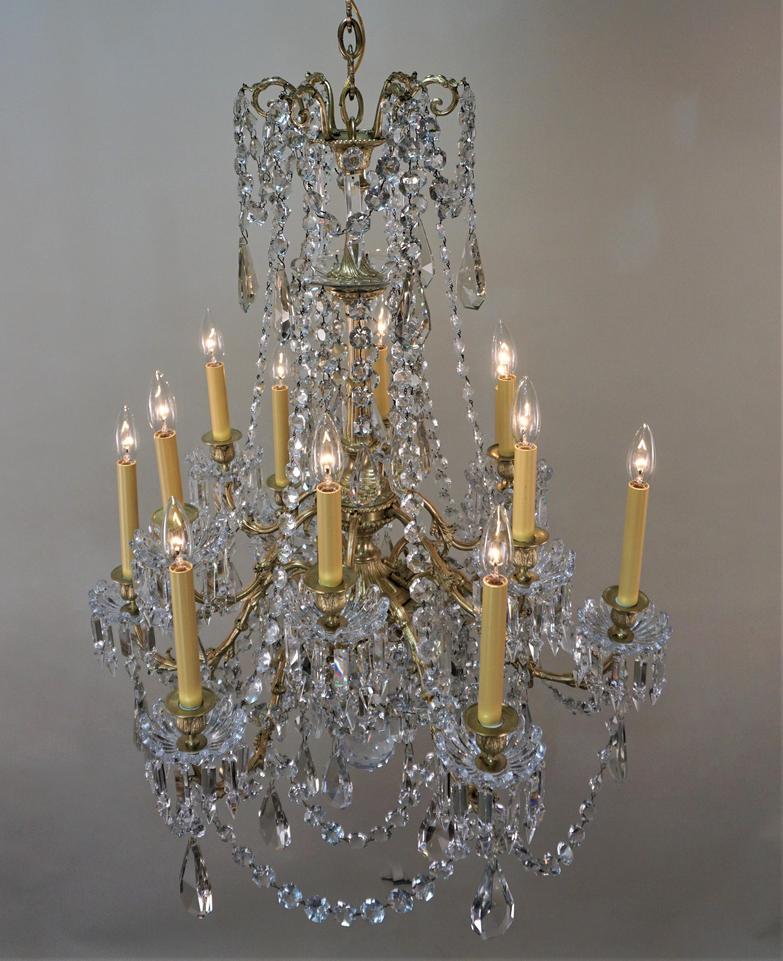 19th Century Signed Baccarat Crystal French Chandelier 2