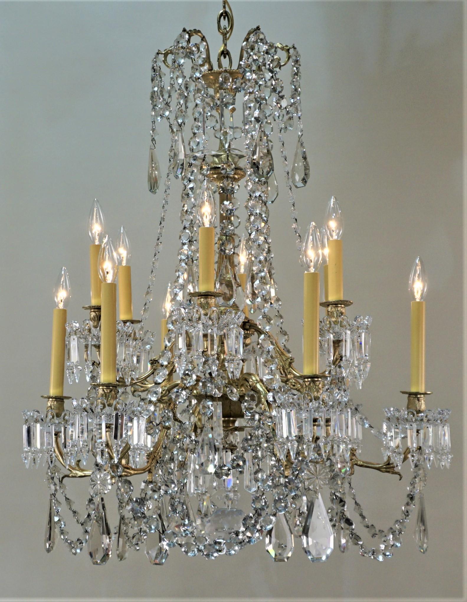 19. Jahrhundert signiert Baccarat Kristall Französisch Kronleuchter im Zustand „Gut“ in Fairfax, VA