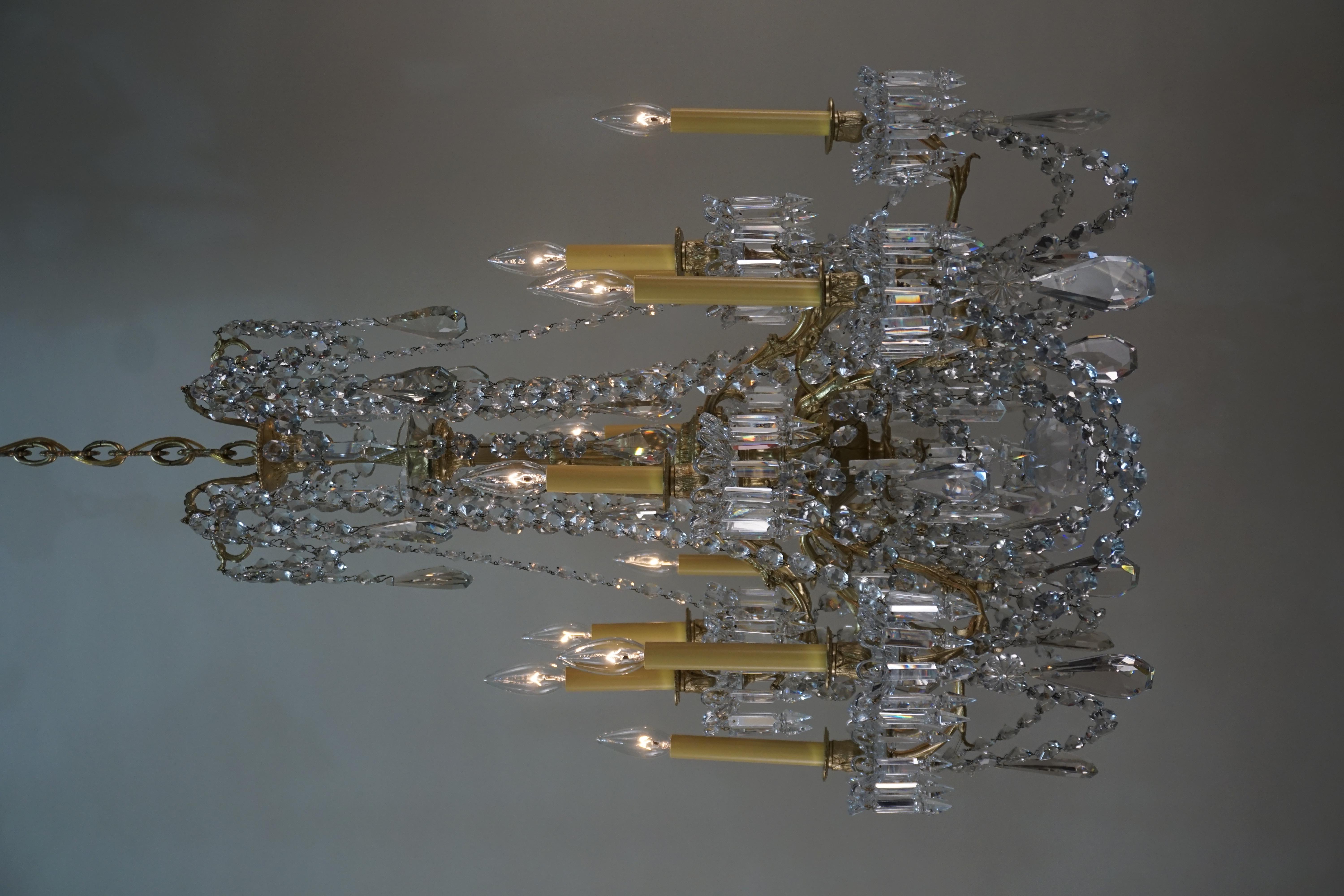 19th Century Signed Baccarat Crystal French Chandelier In Good Condition In Fairfax, VA