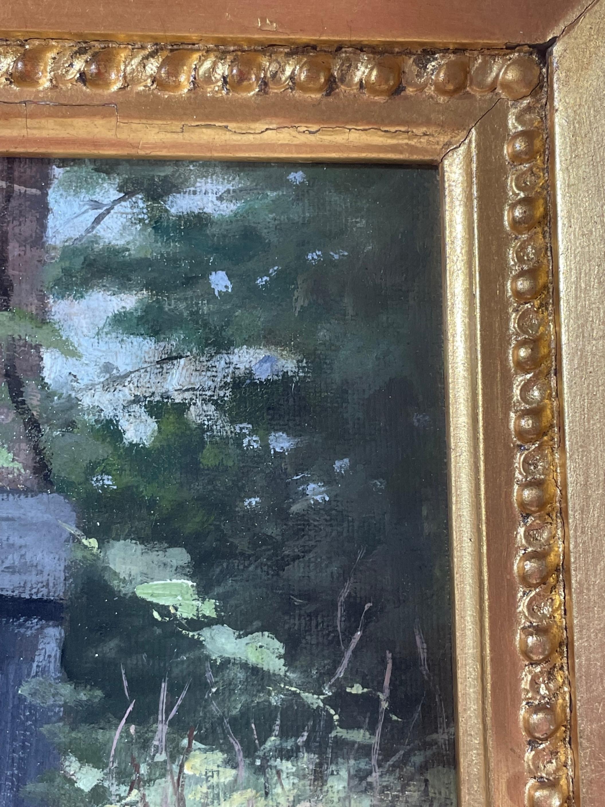 19th Century Signed Dutch Master Painting Oil on Canvas of Mother and Child In Good Condition For Sale In Vero Beach, FL