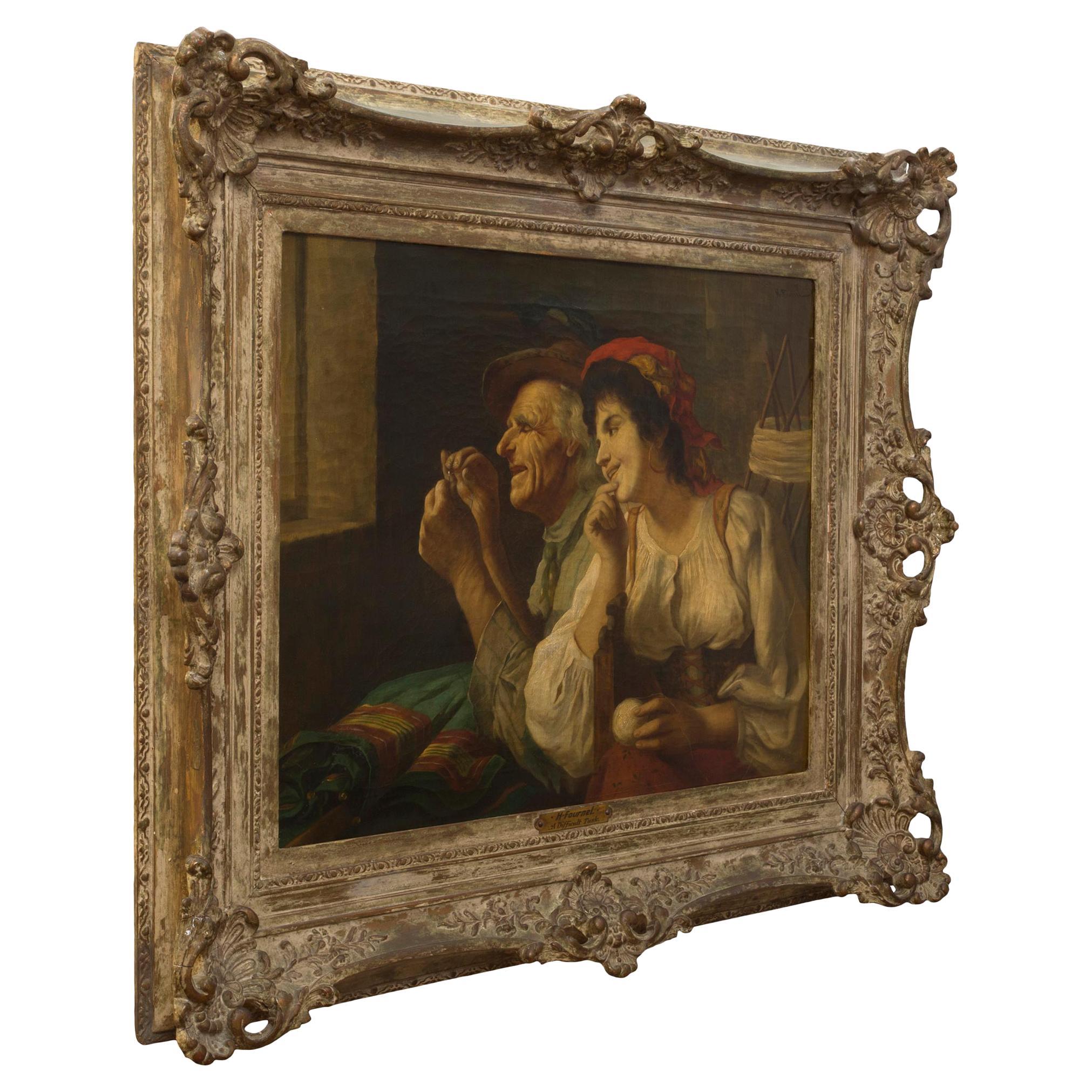 A charming European 19th century oil on canvas titled 