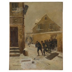 19th Century Signed Italian Military Painting Michele Cammarano