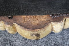 Siglo XIX Firmado Maison Jansen Banco de ventana Luis XV tallado en blanco lavado