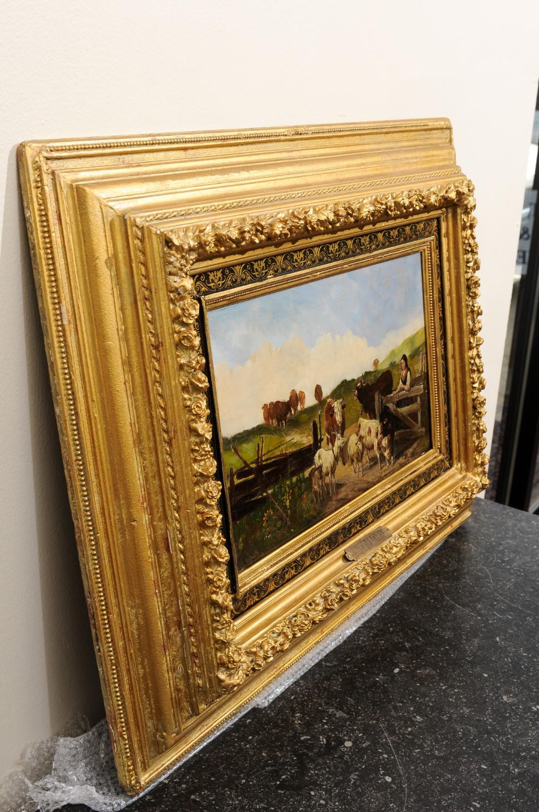 19th Century Signed Oil Painting by Ludwig Sellmayr For Sale 4