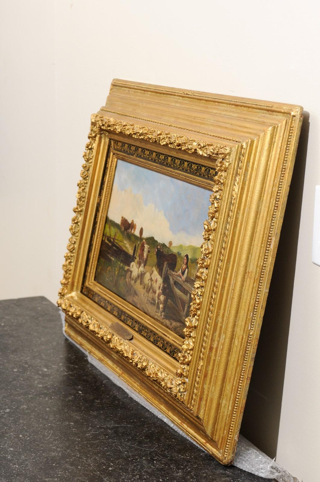 19th Century Signed Oil Painting by Ludwig Sellmayr For Sale 3