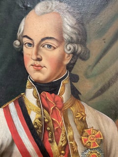 19th Century Signed Oil Painting of Belgium Emperor