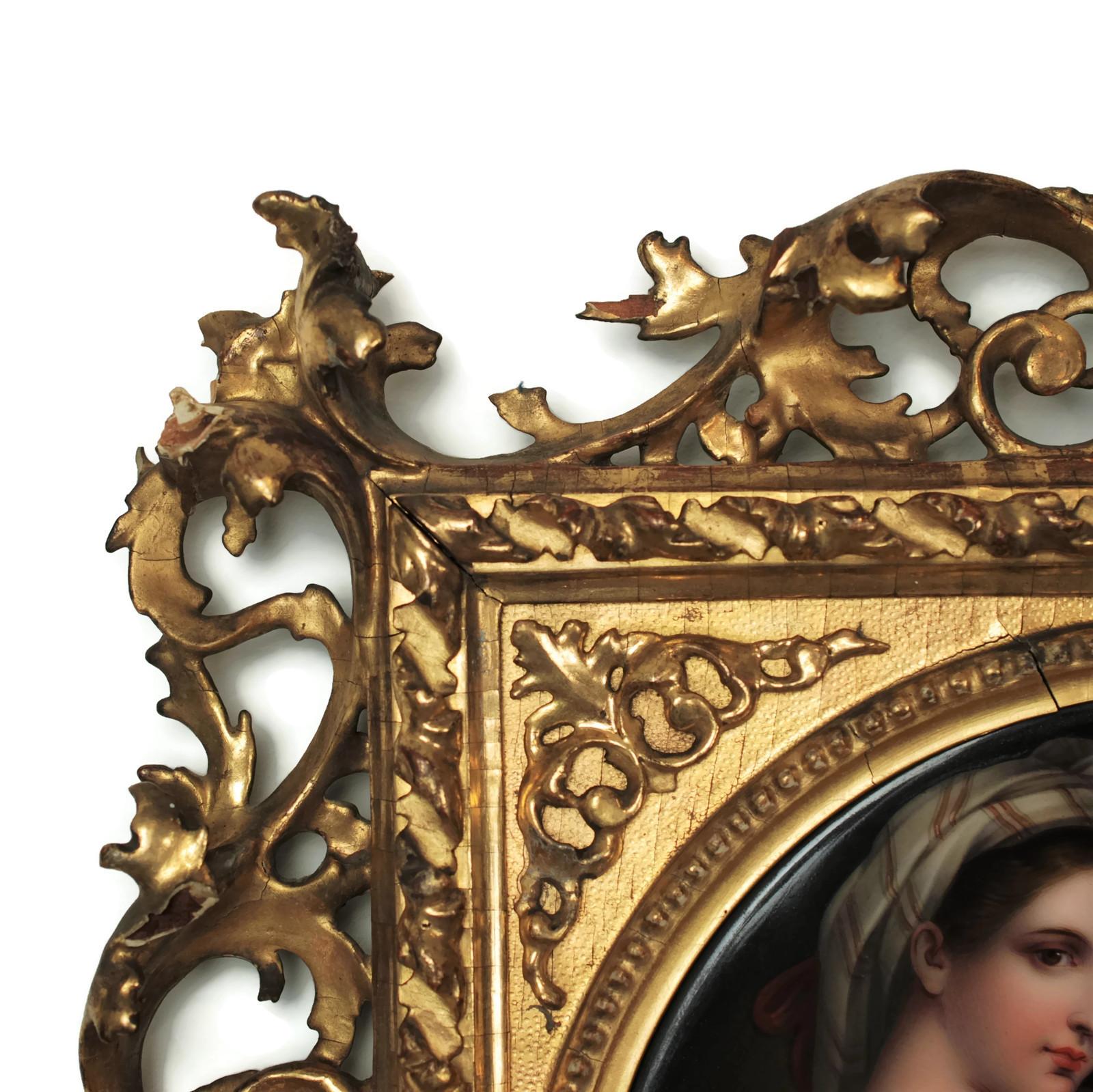 German 19th Century Signed Porcelain Plaque after Madonna Della Seggiola by Raphael