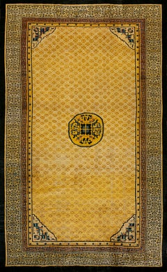 Chinesischer Ningxia-Teppich aus Seide aus dem 19. Jahrhundert ( 6' x 9'10" - 182 x 300)
