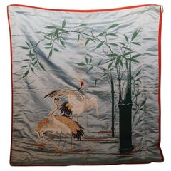 Funda de almohada decorativa de seda del siglo XIX (Fukusa)