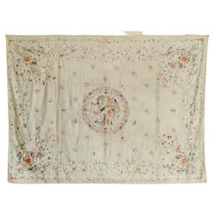 19th Century Silk Embroidered French Throw/Cloth