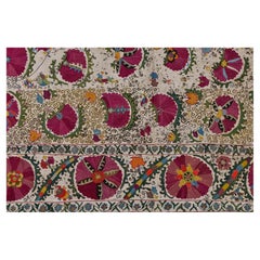  Rare Silk Embroidered Vintage Suzani from Private Collection