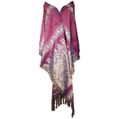 19th century Silk Stole With Lace design, Lyon France