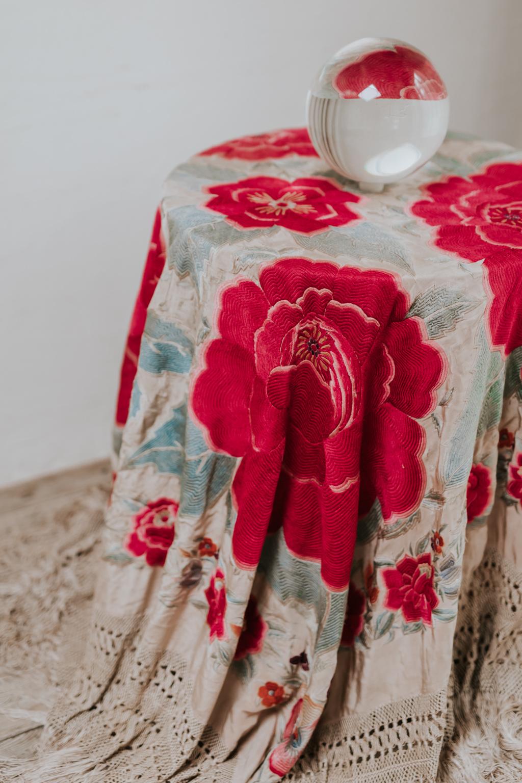 19th Century Silk Table Cloth 1