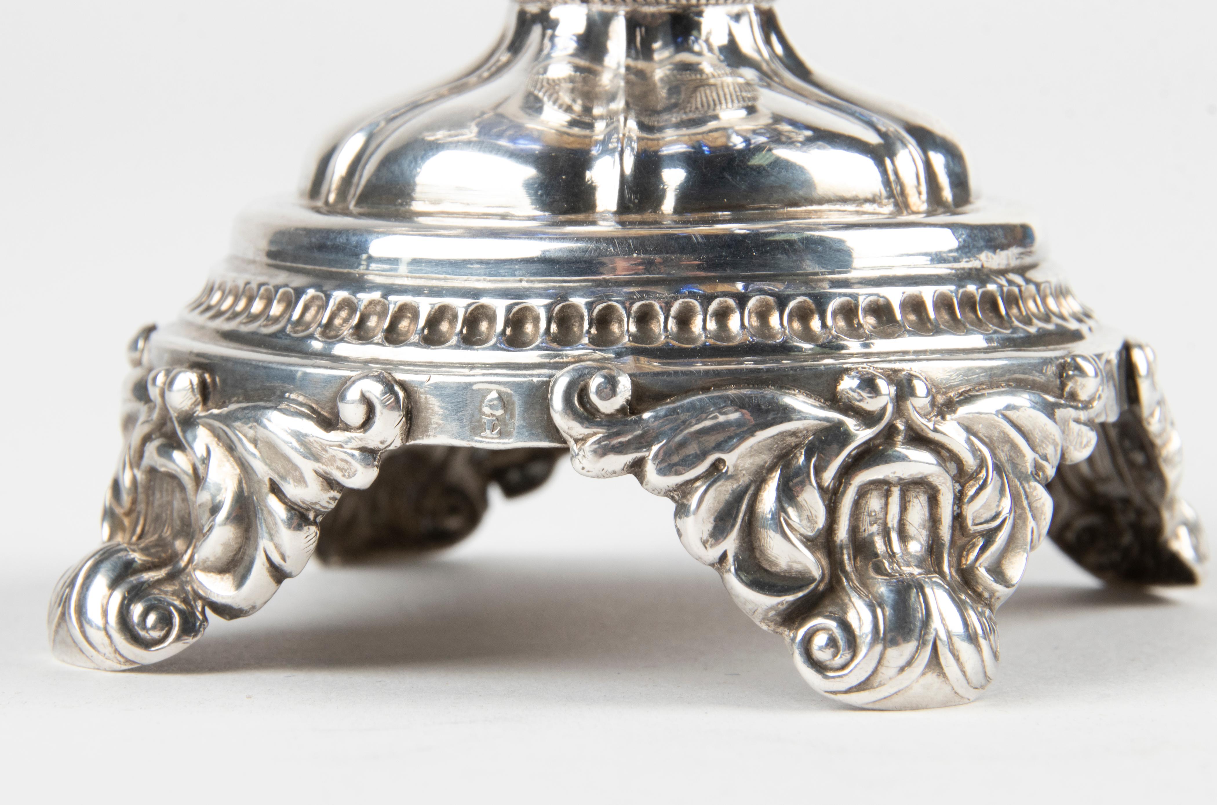 19th Century Silver and Crystal Mustard Cellar For Sale 3