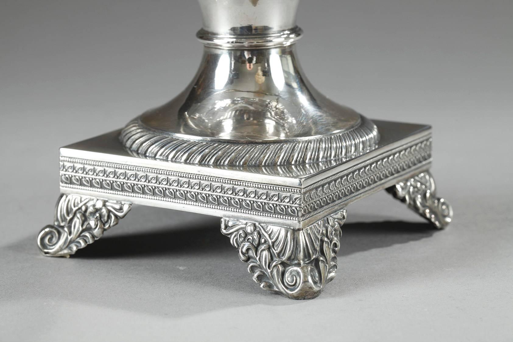 19th Century Silver and Cut-Crystal Candy Dish 4