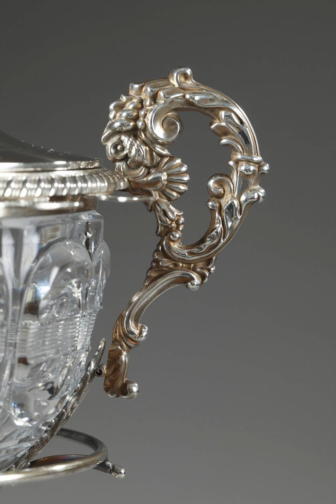 French 19th Century Silver and Cut-Crystal Candy Dish