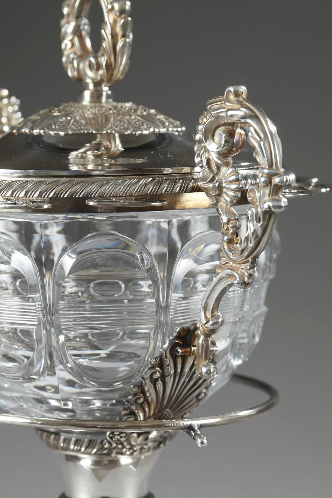 19th Century Silver and Cut-Crystal Candy Dish In Good Condition In Paris, FR