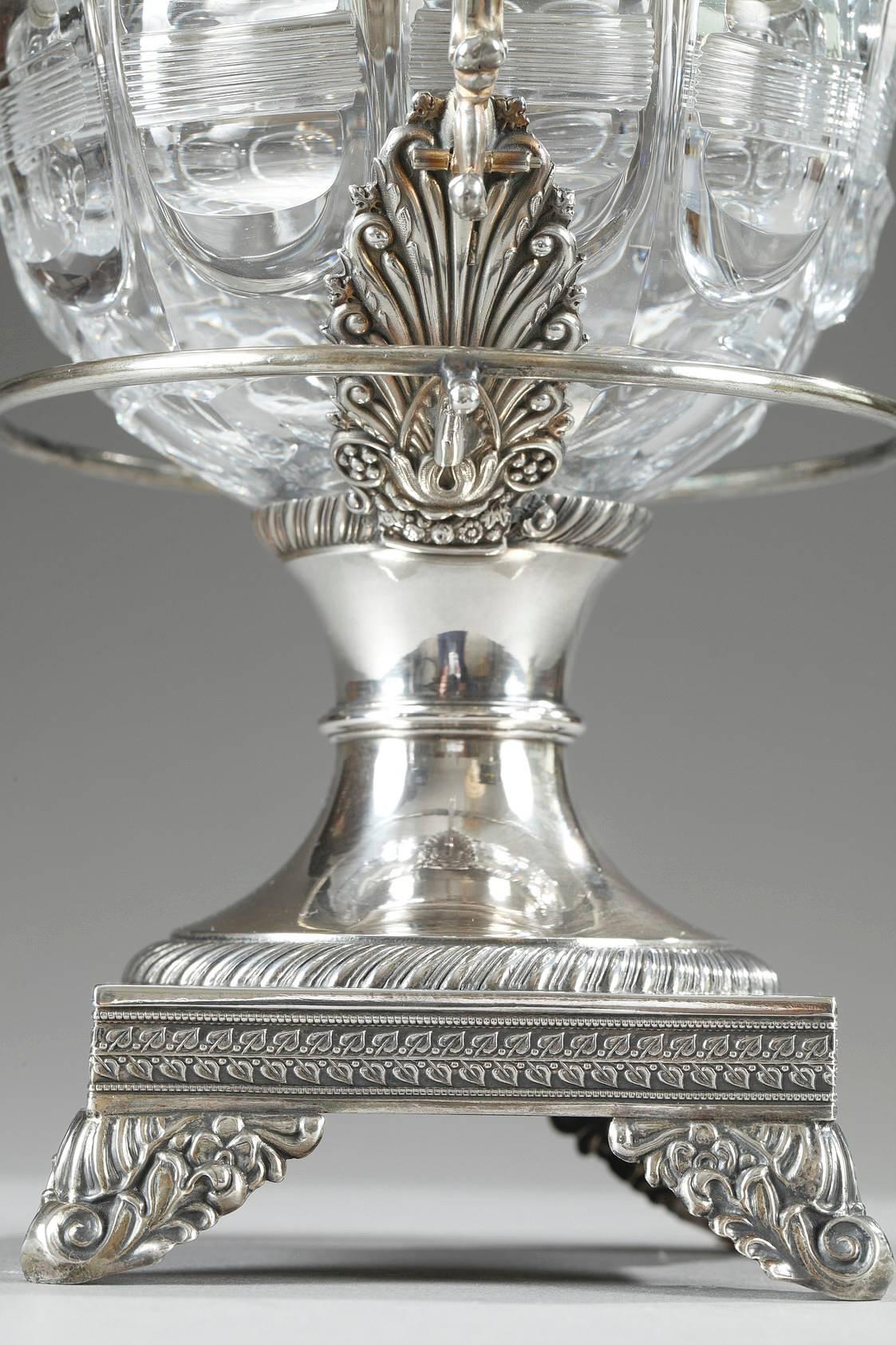 19th Century Silver and Cut-Crystal Candy Dish 1
