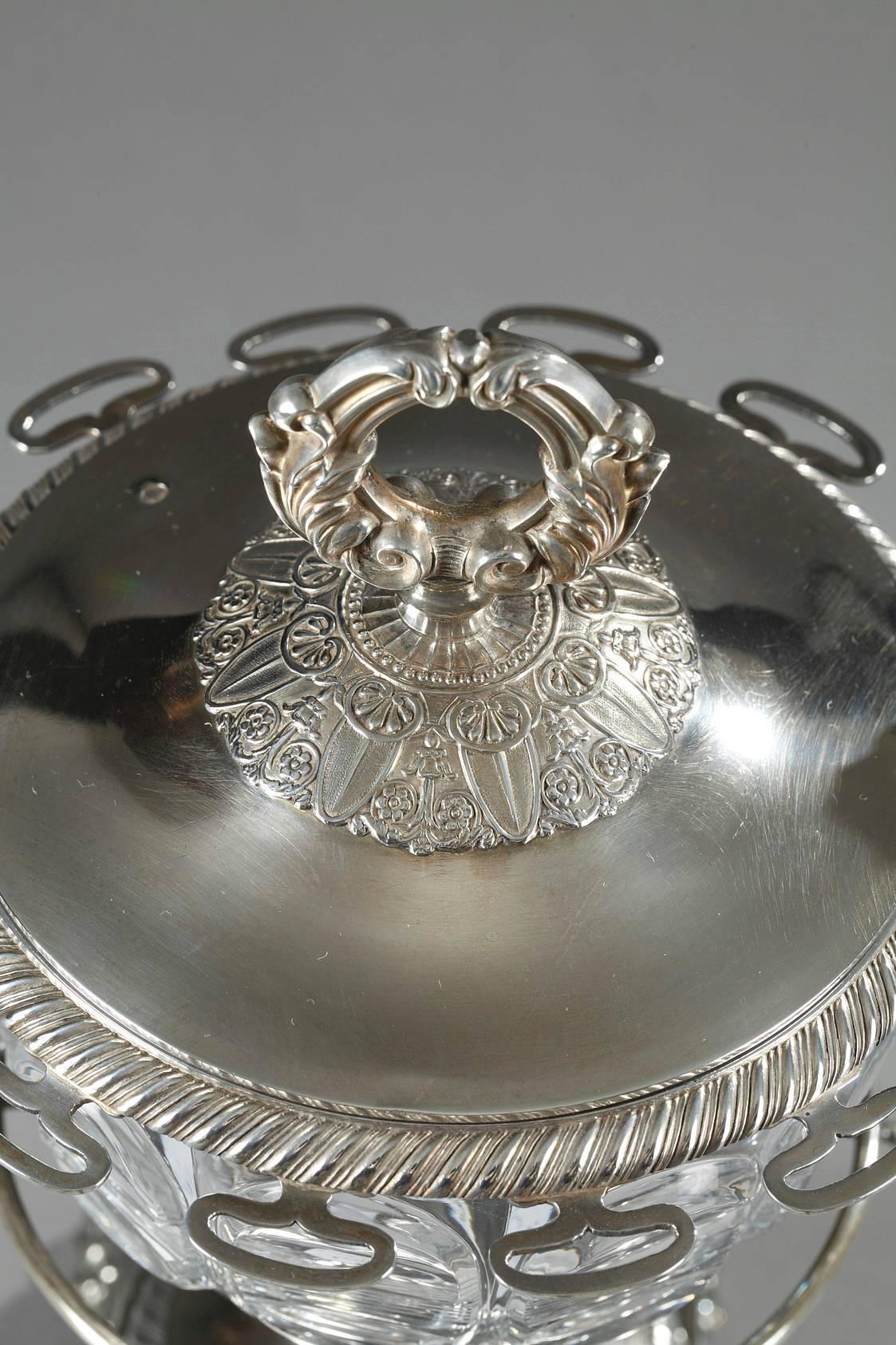 19th Century Silver and Cut-Crystal Candy Dish 2