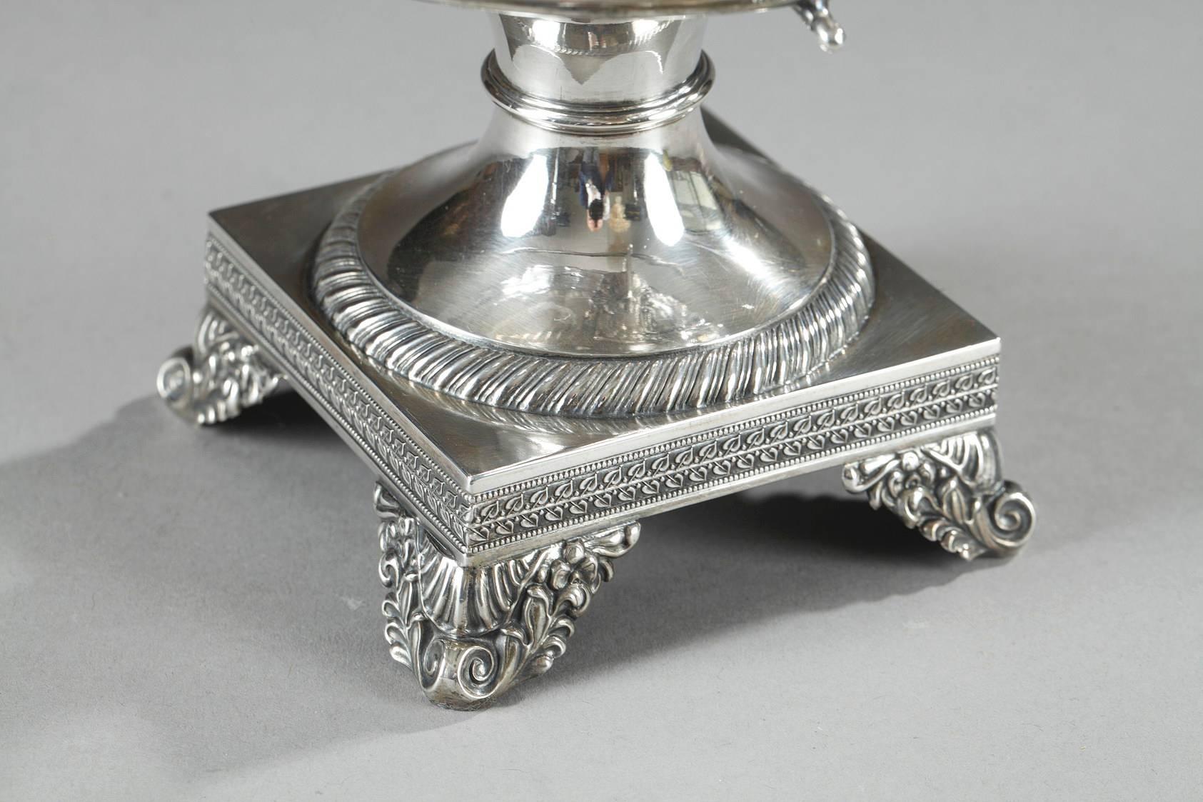 19th Century Silver and Cut-Crystal Candy Dish 3