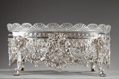 19th Century Silver and Cut-Crystal Jardinière