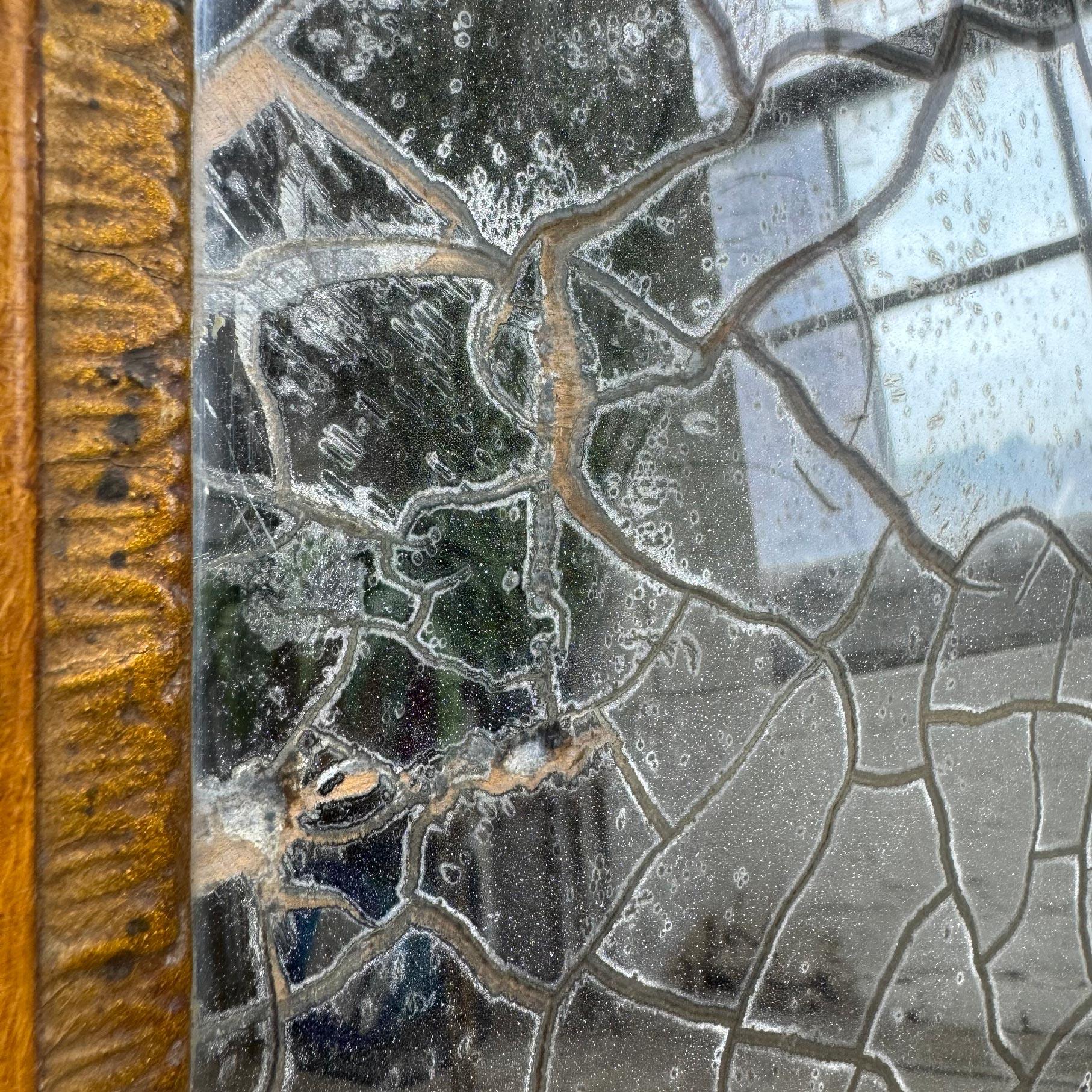 Specchio in legno dorato con sfondo in argento e volpe del XIX secolo In condizioni buone in vendita a Hastings, GB