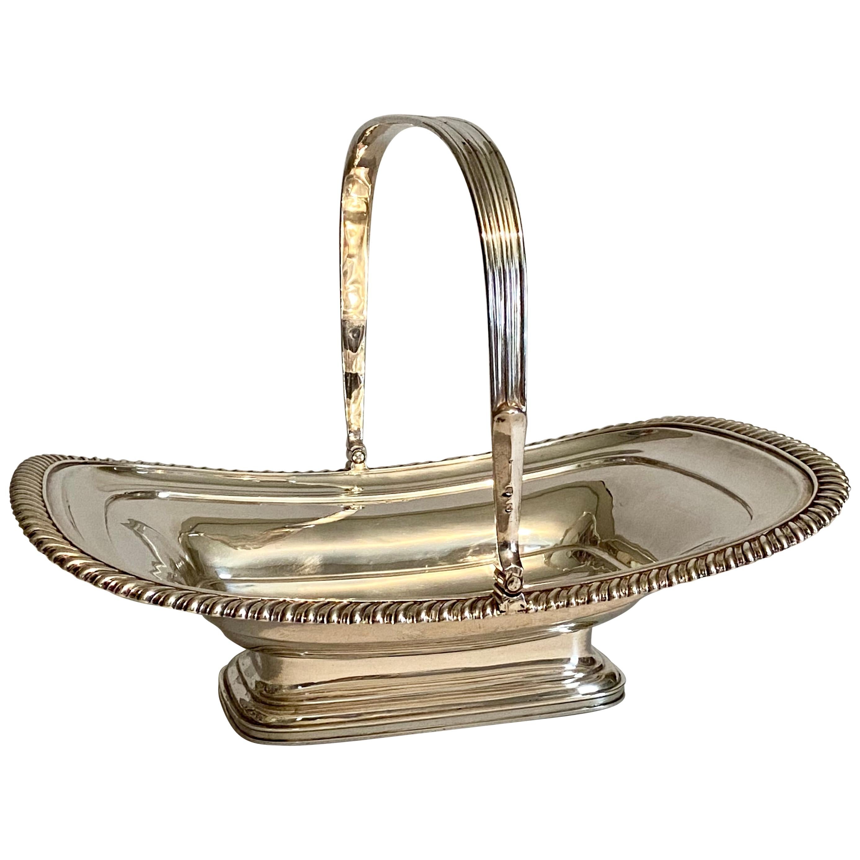 19th Century Silver Basket For Sale