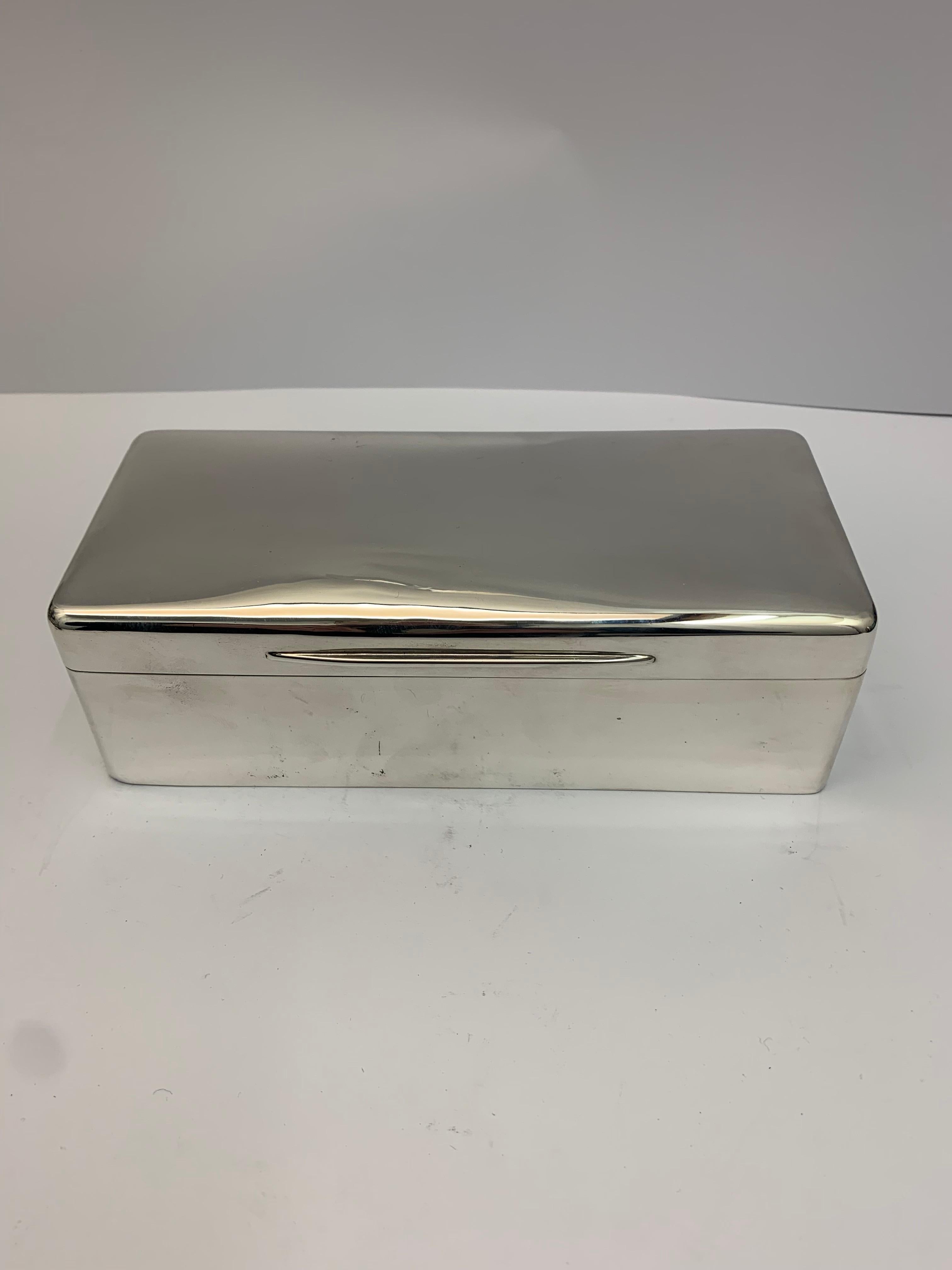 Late Victorian 19th Century Silver Box Made in London by Gibson and Langman For Sale