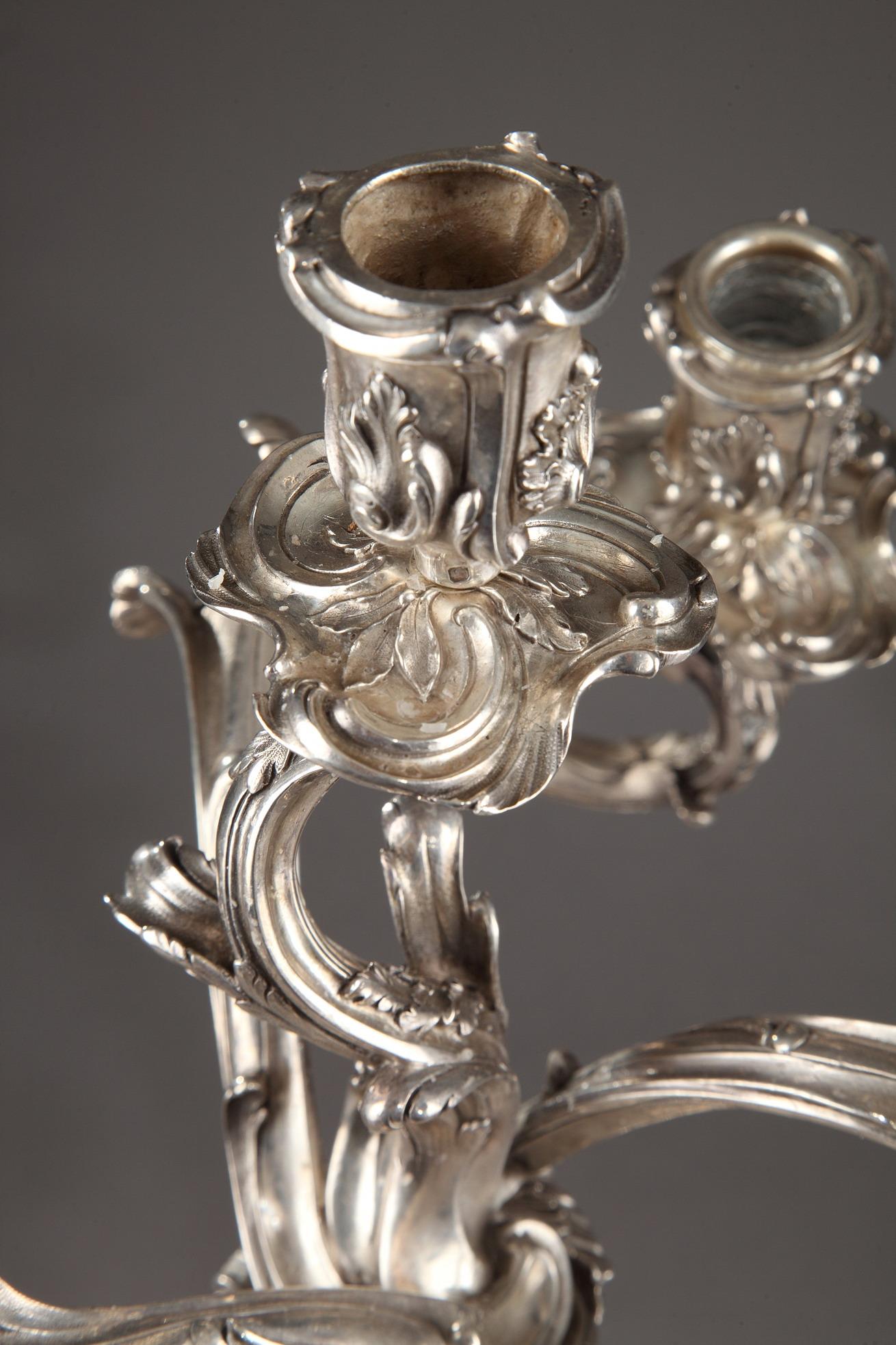 Silberkandelaber des 19. Jahrhunderts, signiert BOIN TABURET im Angebot 10