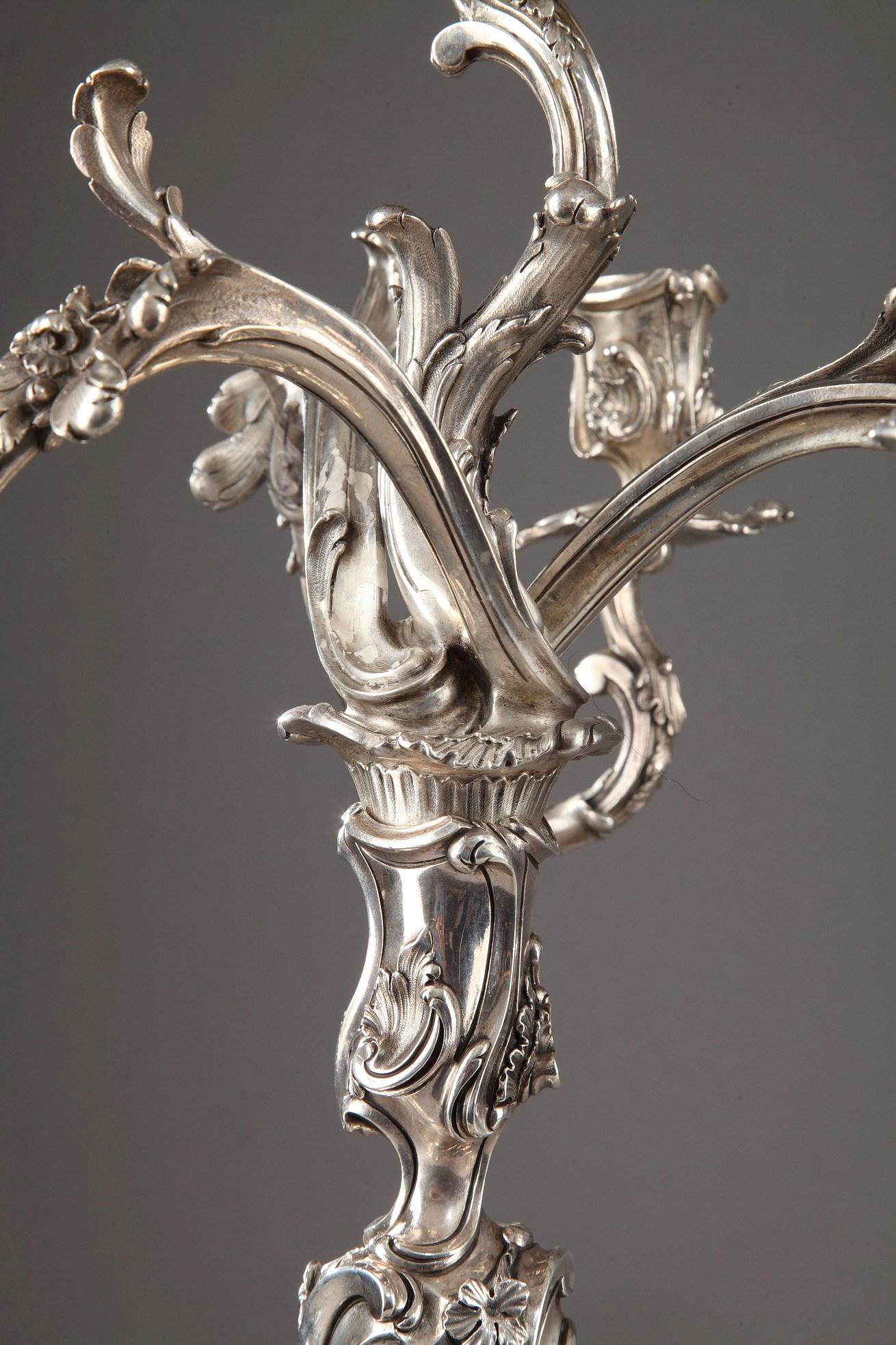 French 19th Century Silver Candelabra Signed BOIN TABURET