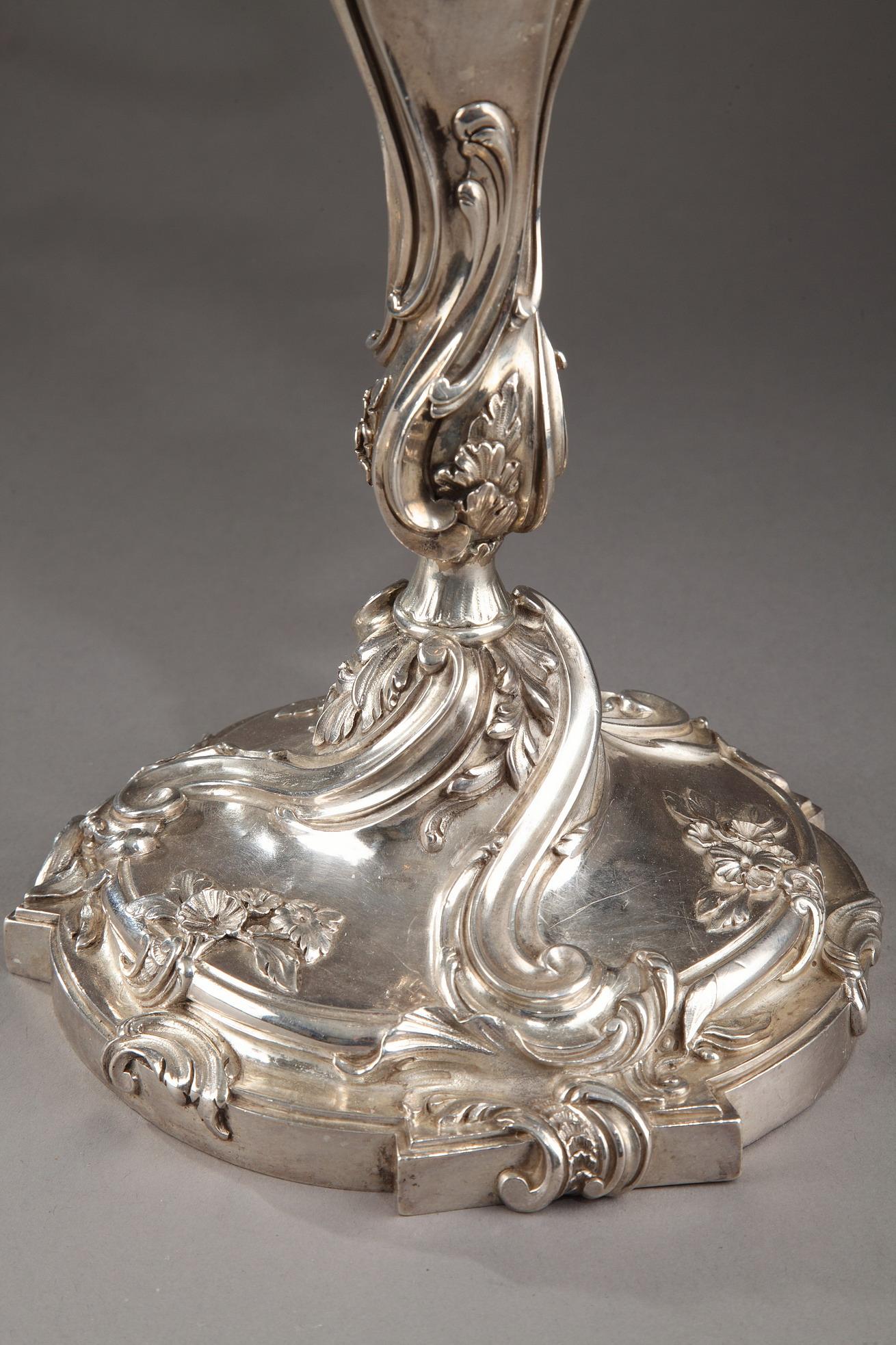 Silberkandelaber des 19. Jahrhunderts, signiert BOIN TABURET im Zustand „Gut“ im Angebot in Paris, FR