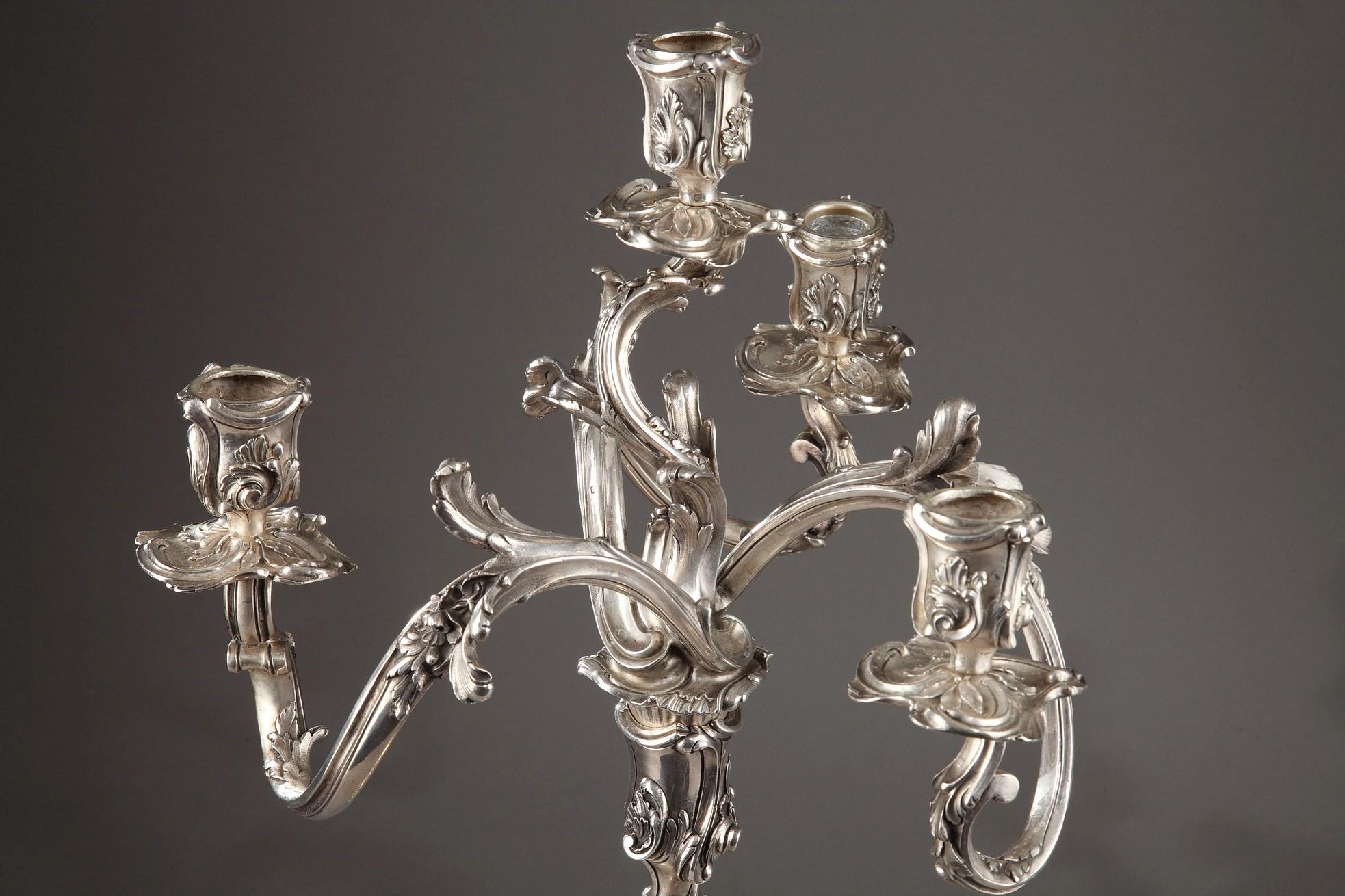 19th Century Silver Candelabra Signed BOIN TABURET 1