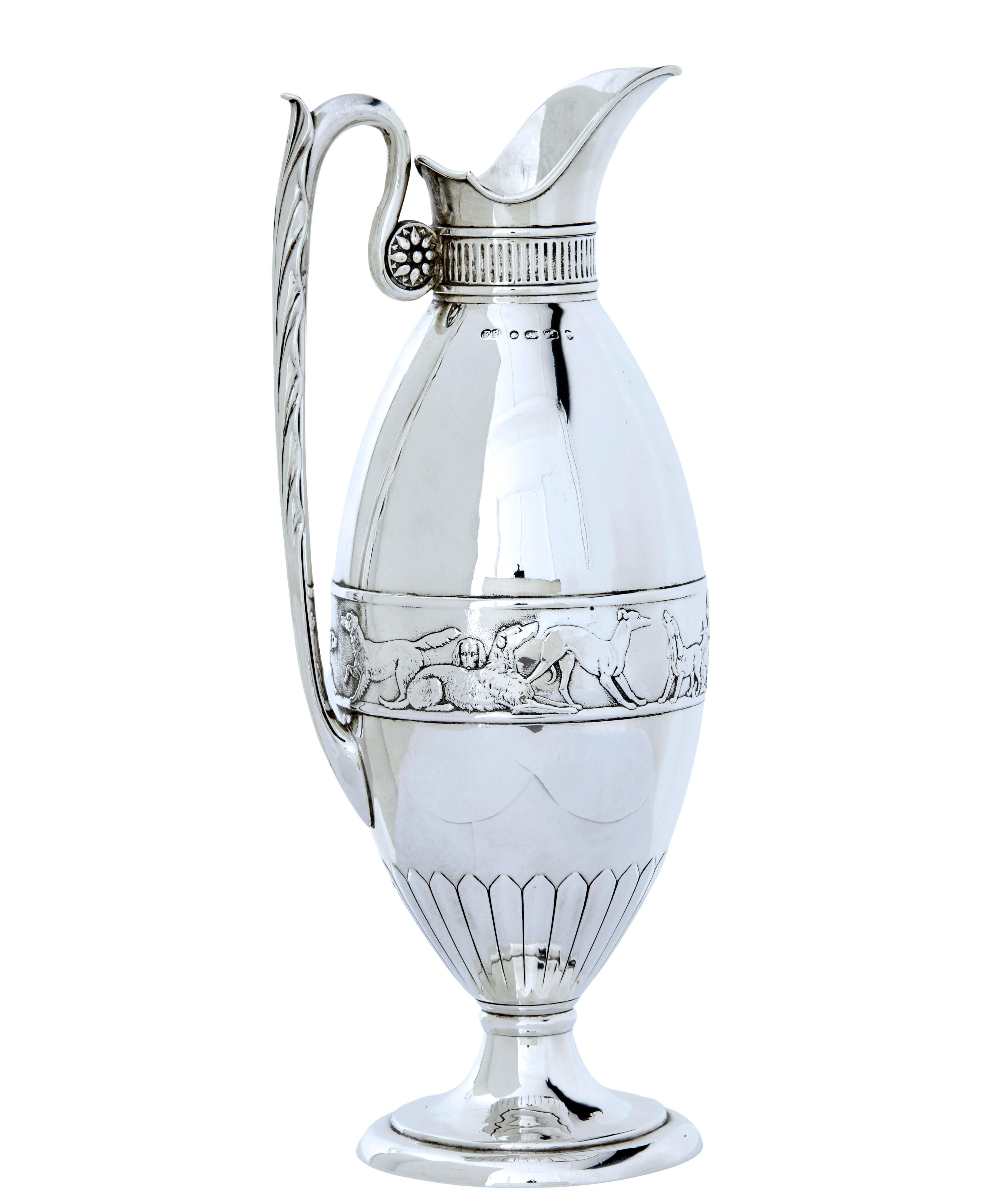 19th century silver claret jug by Frederick Elkington (Viktorianisch) im Angebot