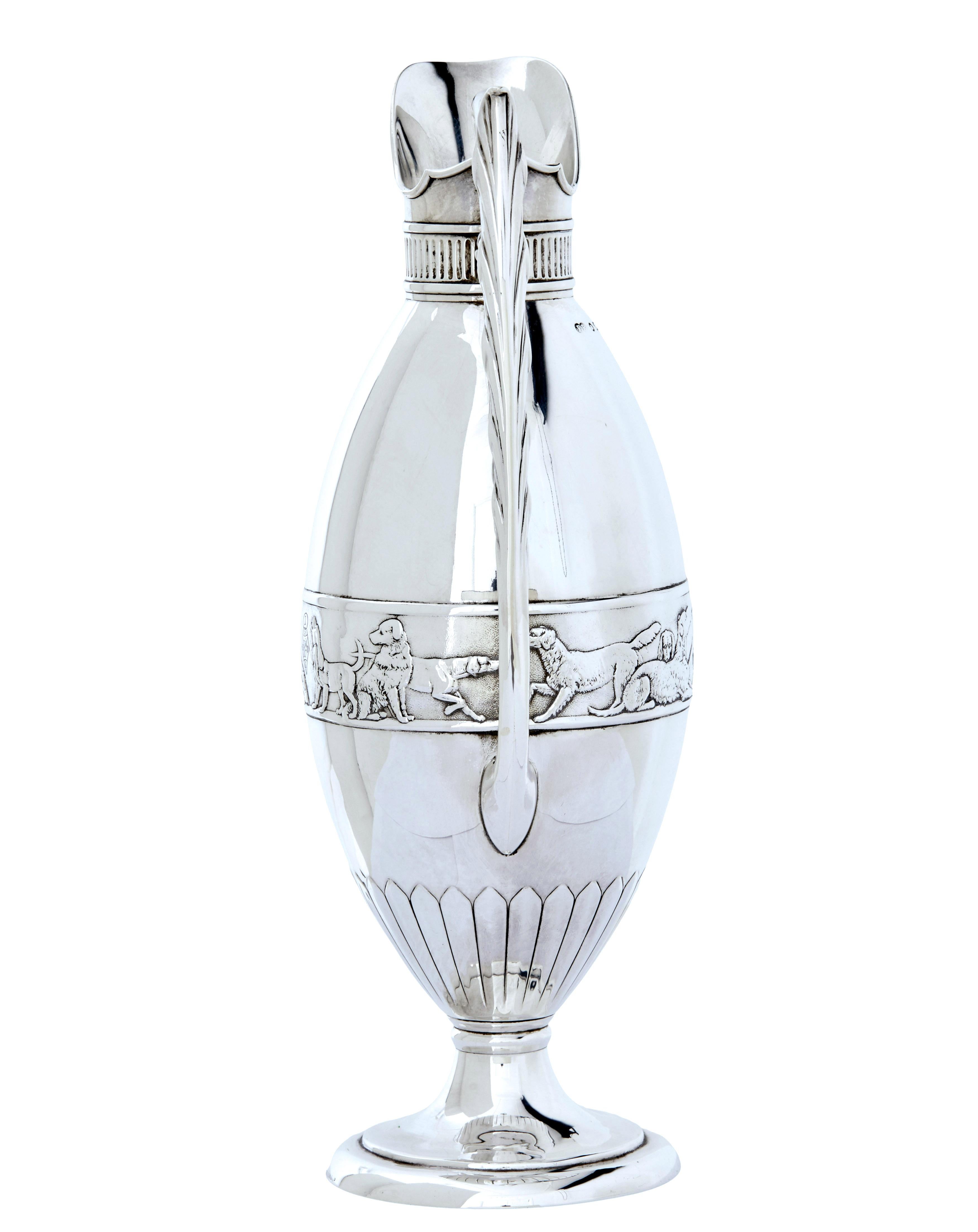 19th century silver claret jug by Frederick Elkington (Englisch) im Angebot