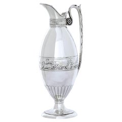 Antique 19th century silver claret jug by Frederick Elkington