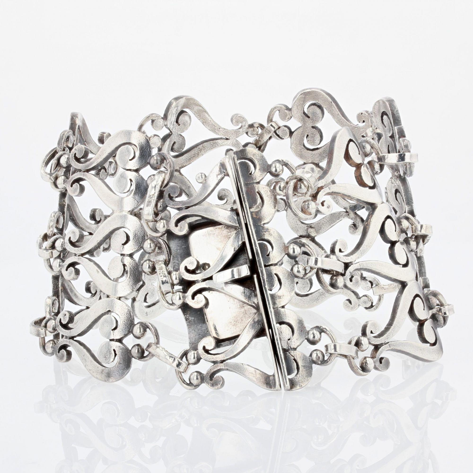 19th Century Silver Cuff Bracelet For Sale 5