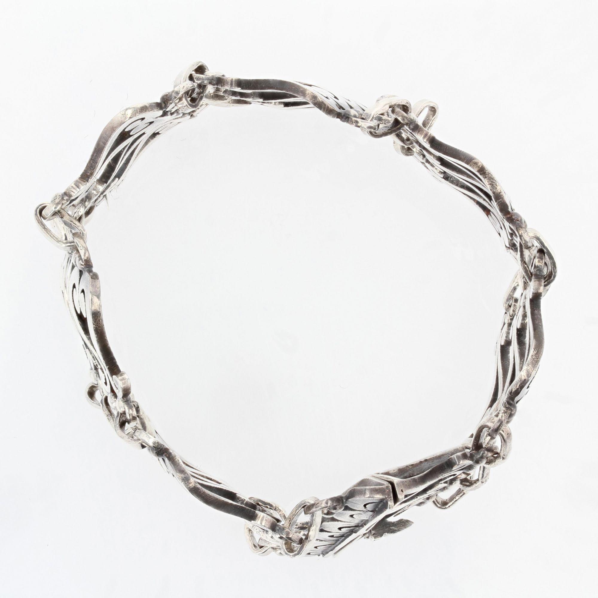 19th Century Silver Cuff Bracelet For Sale 4