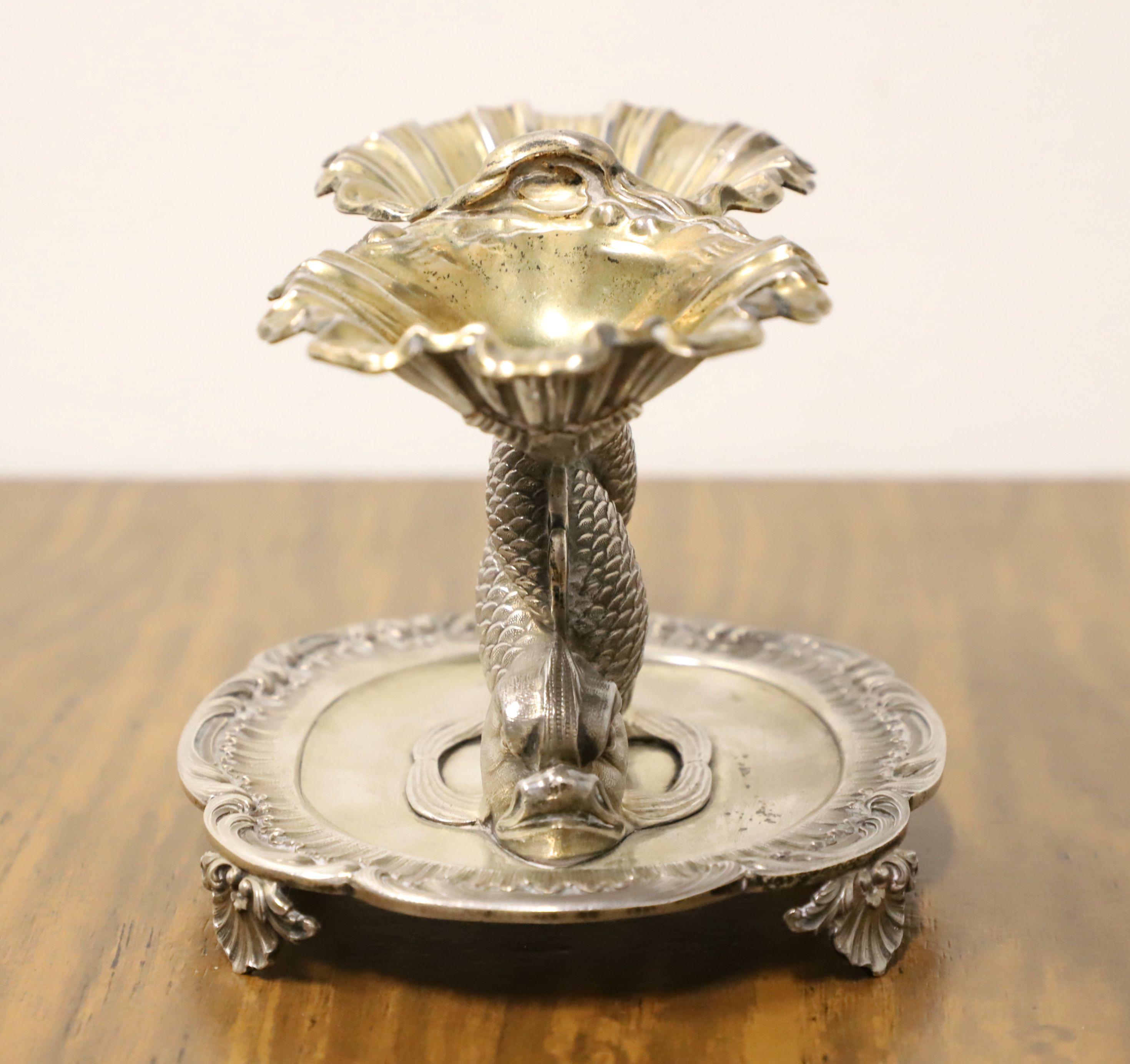 French 19th Century Silver Dolphin Double Salt Cellar by Jean-baptiste-Claude Odiot