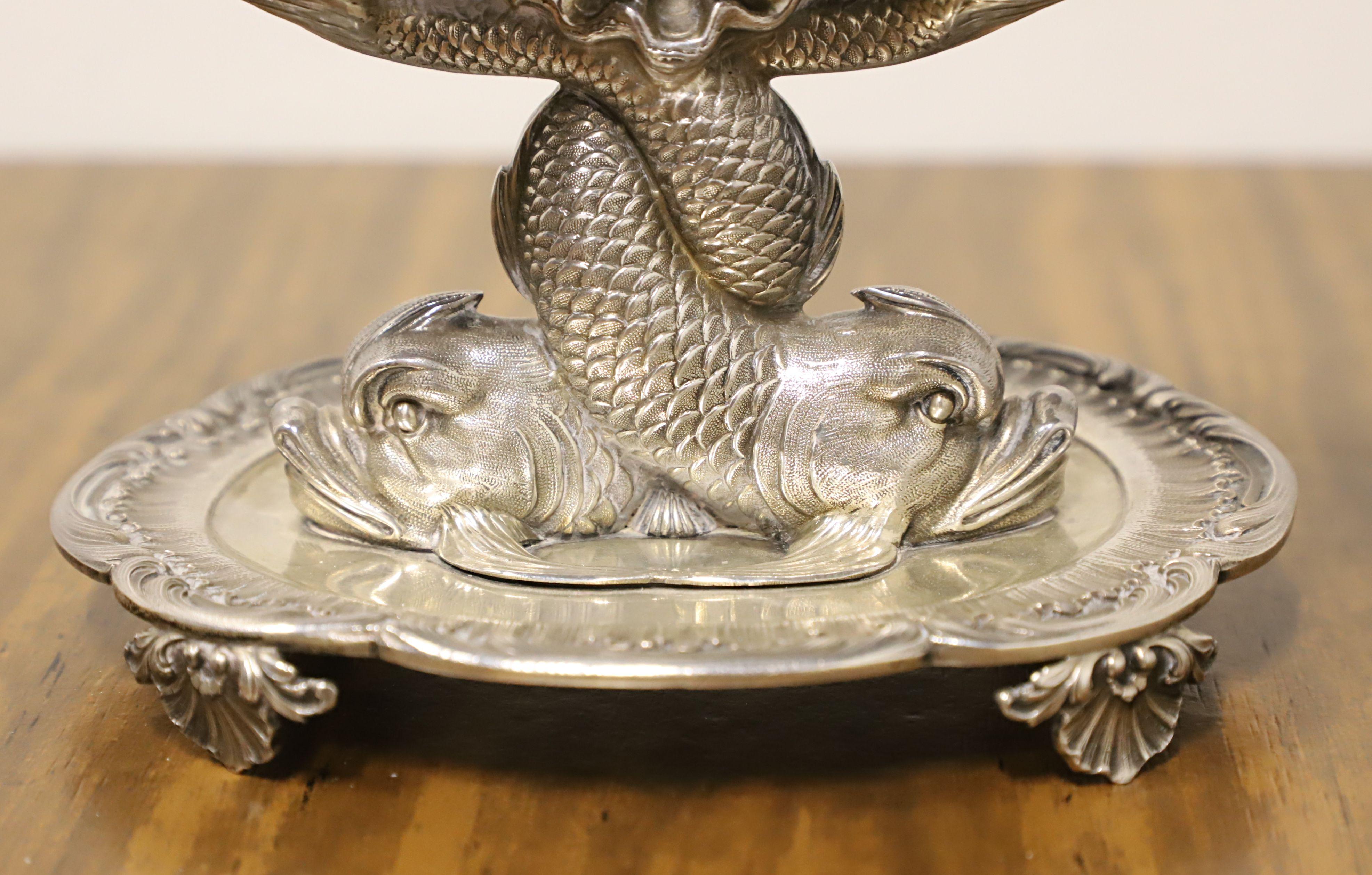 19th Century Silver Dolphin Double Salt Cellar by Jean-baptiste-Claude Odiot 1