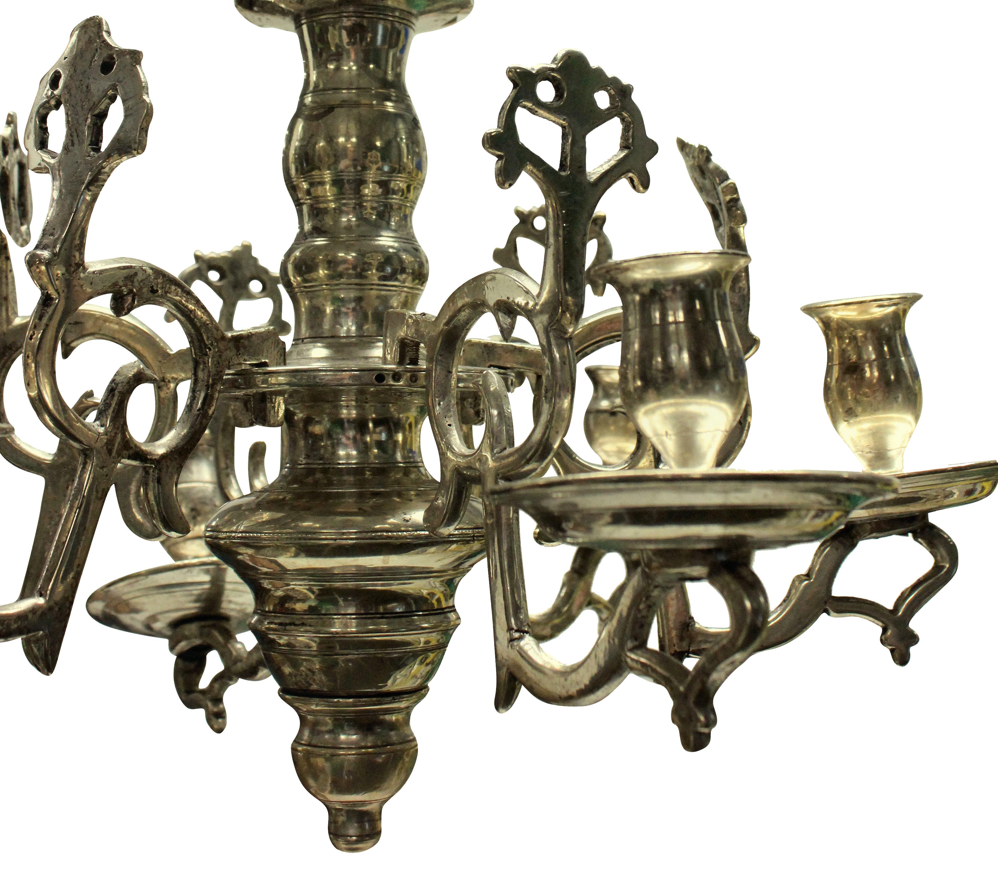 19th Century Silver Flemish Chandelier In Good Condition In London, GB