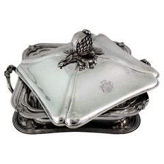 19th Century Silver French Hors D'oeuvre Plate by Meurice Froment, Paris, 1840s
