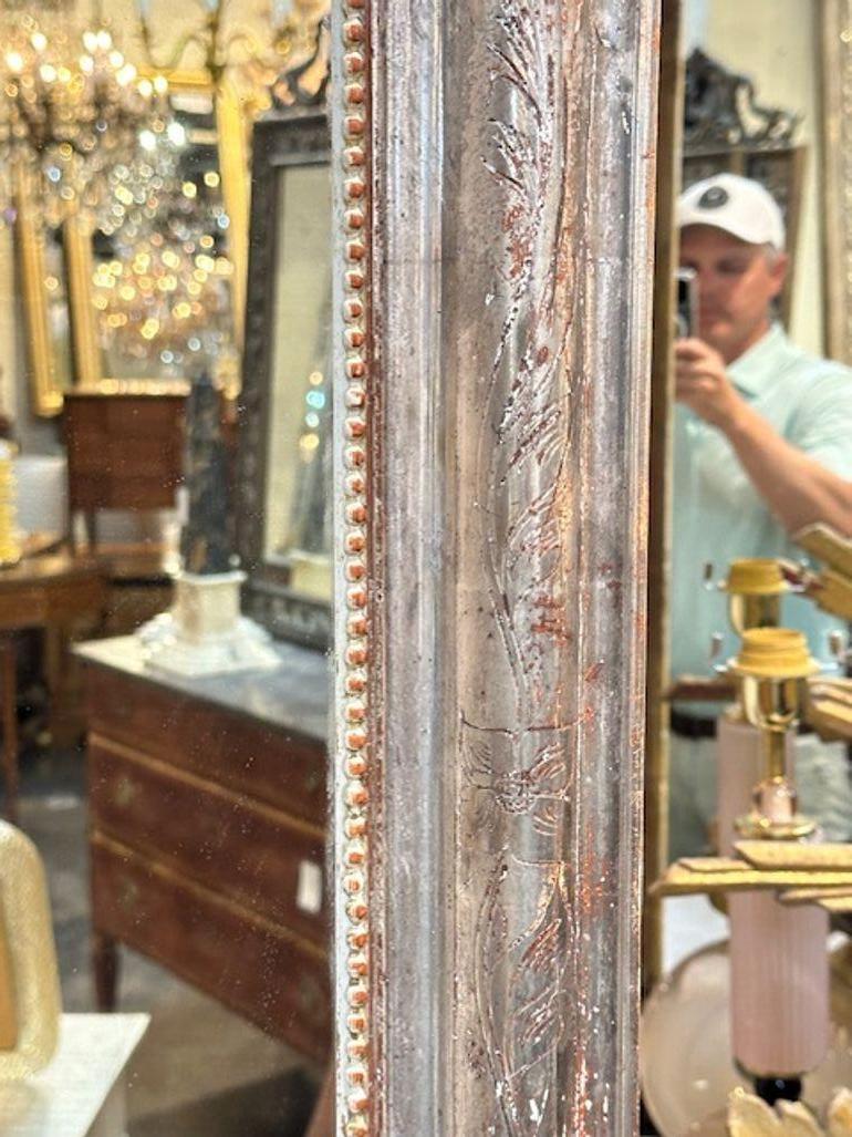 19. Jahrhundert Silber Französisch Louis Philippe geschnitzt Spiegel im Angebot 1