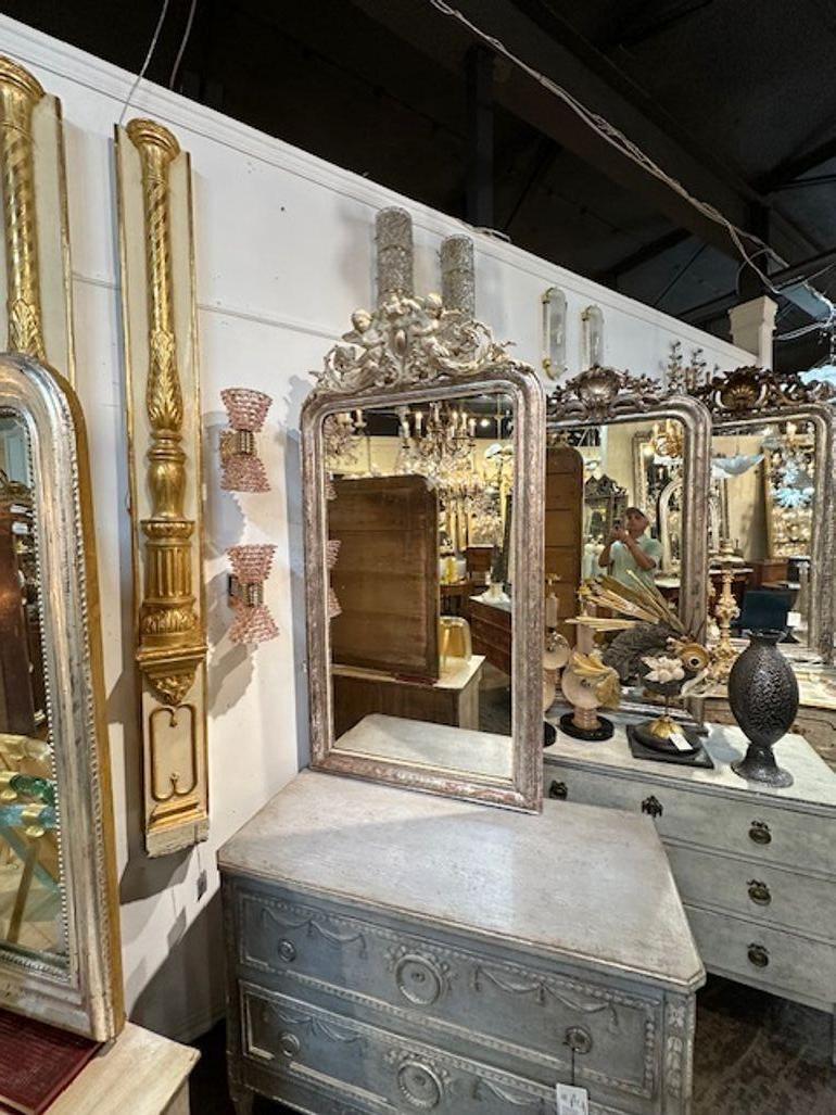 19. Jahrhundert Silber Französisch Louis Philippe geschnitzt Spiegel im Angebot 4