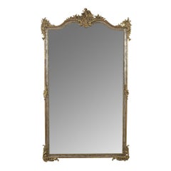 19th Century Silver Gilt French Mirror in Louis XVI-Style