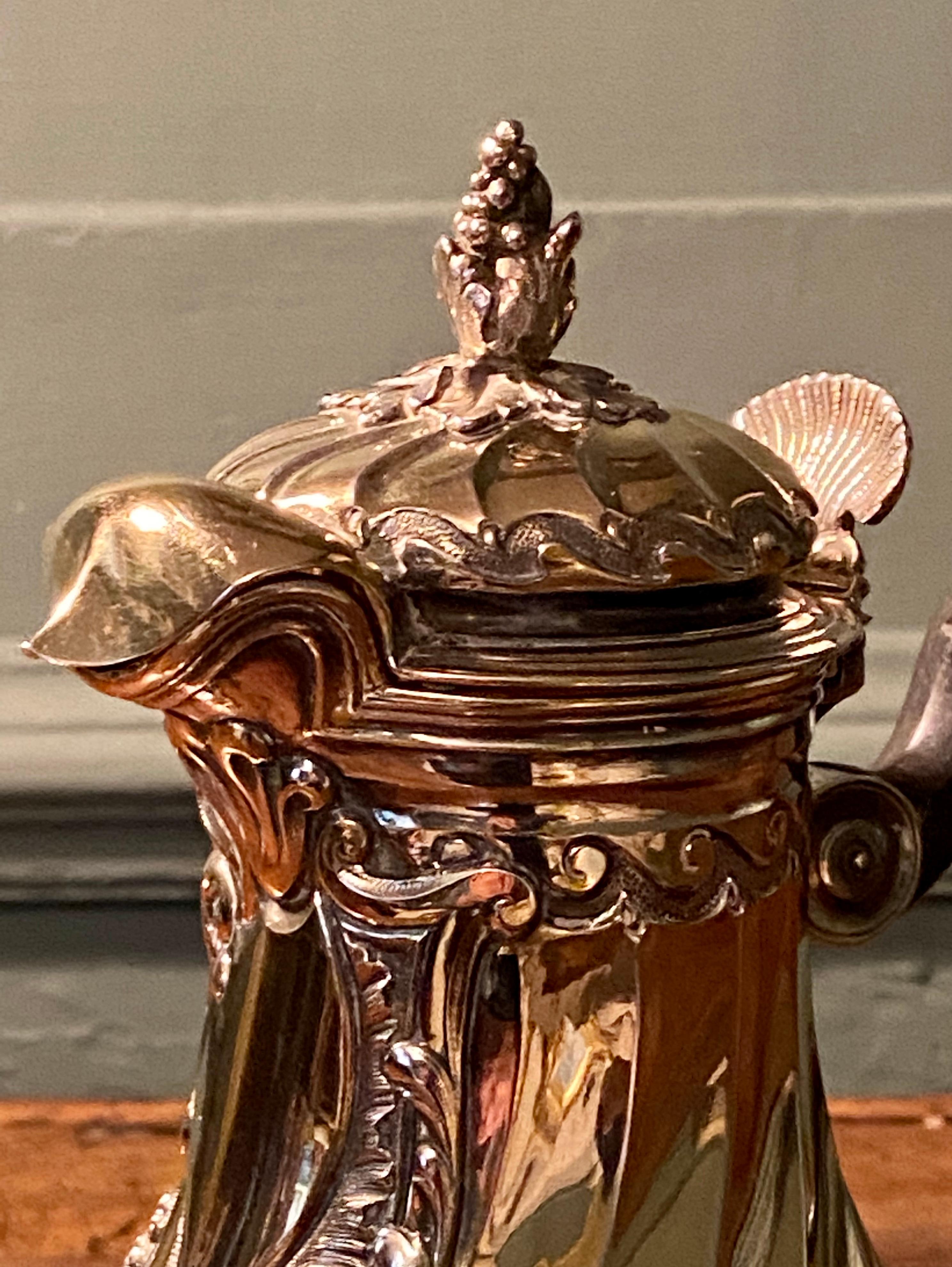 French 19th Century Silver-Gilt Hot Milk Jug, Style of Thomas Germain For Sale