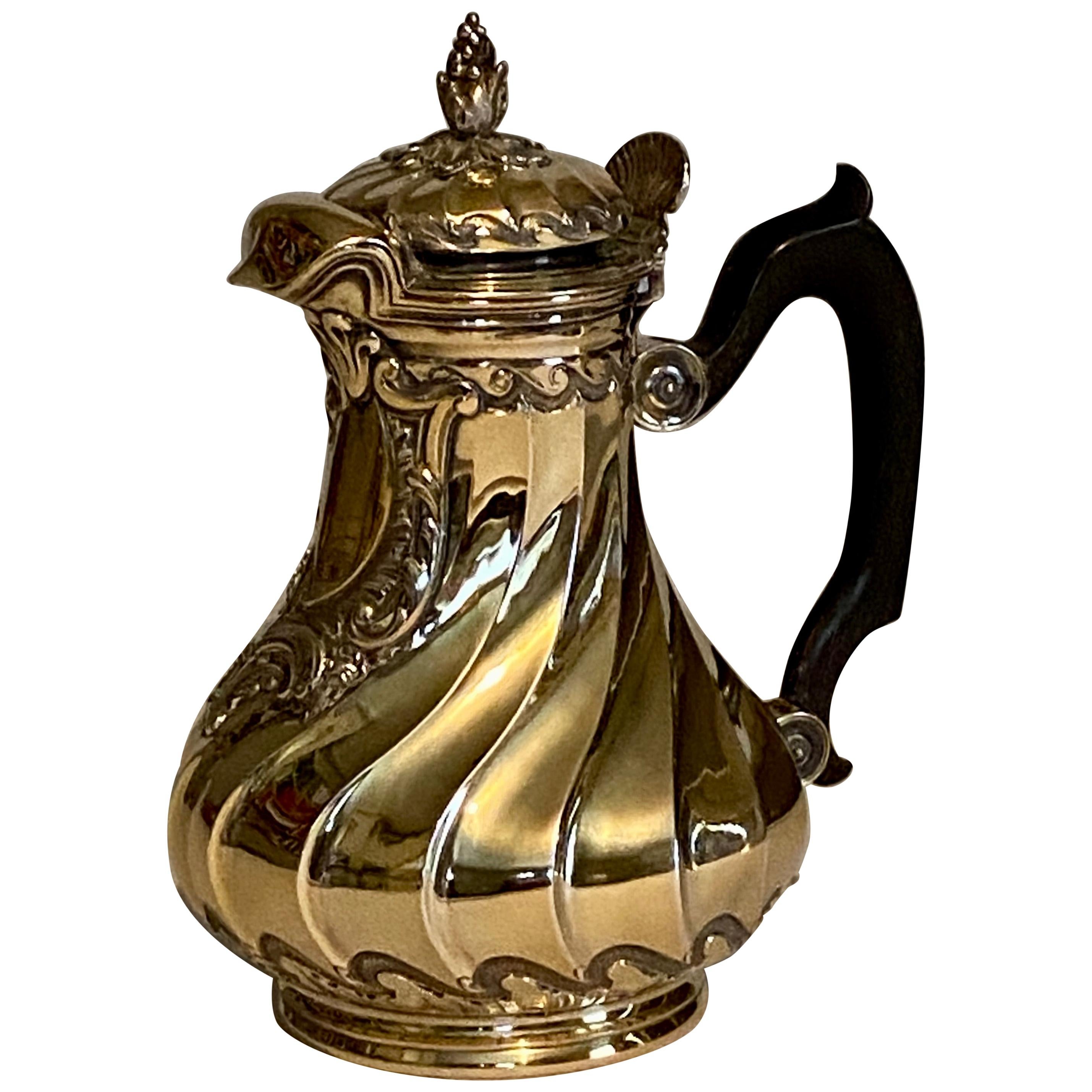 19th Century Silver-Gilt Hot Milk Jug, Style of Thomas Germain For Sale